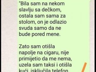 Bila sam na nekom slavlju sa dečkom, ostala sam sama za stolom