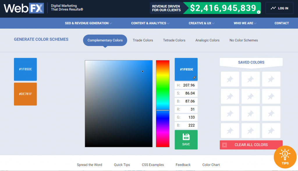 ColorPicker is online tool that enables users to define or pick desired color