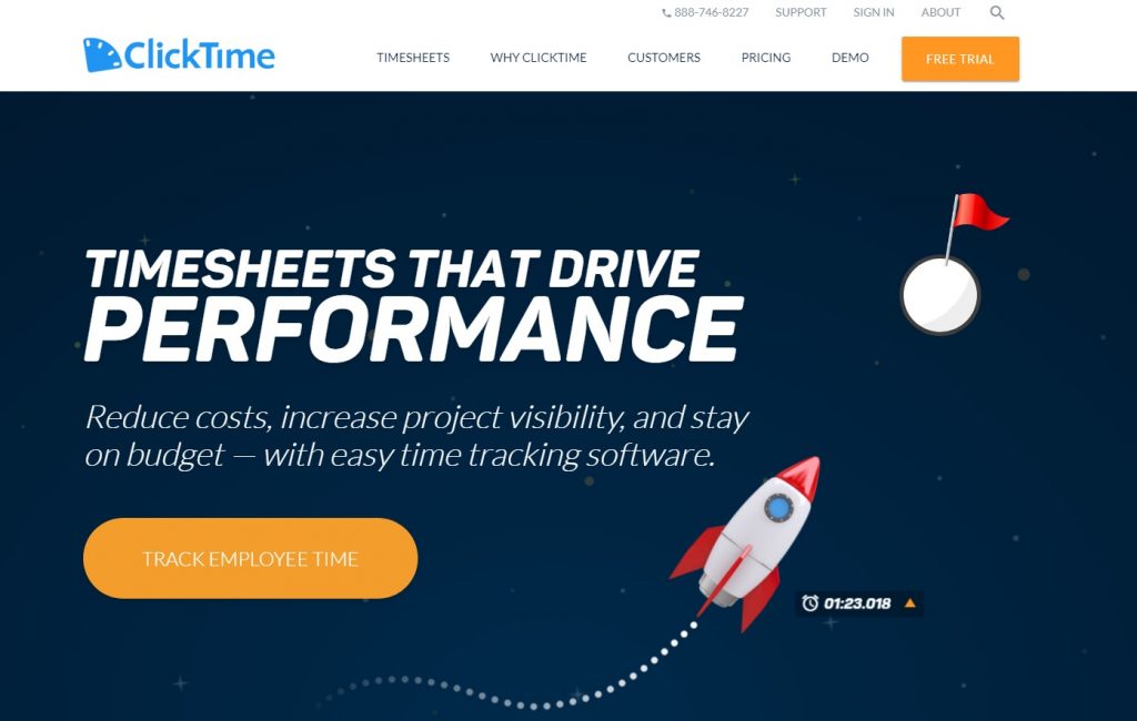 Clicktime time tracking software tool